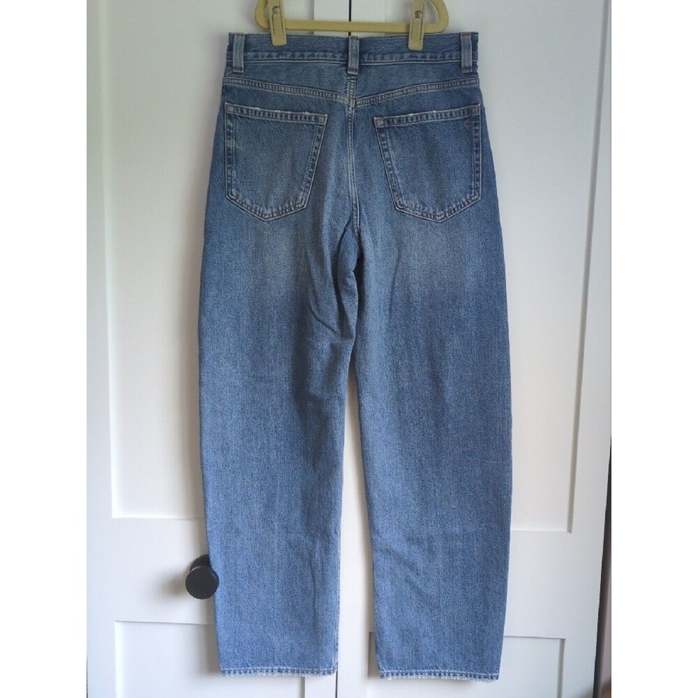 Madewell The Balloon Jean Dobbins Wash Size 28 NWT Barrel Leg Lightly Distressed - Picture 4 of 6